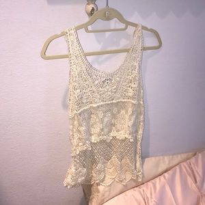 American eagle size s lace see-trough top